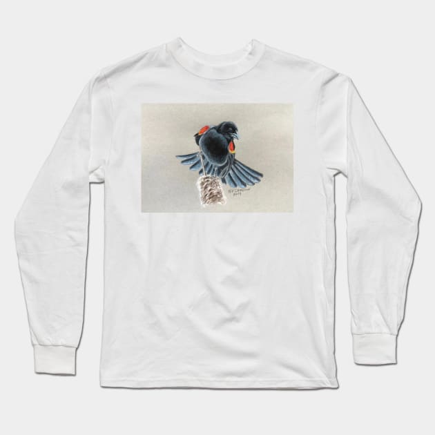 Blackbird Long Sleeve T-Shirt by Bill Cameron Fine Art